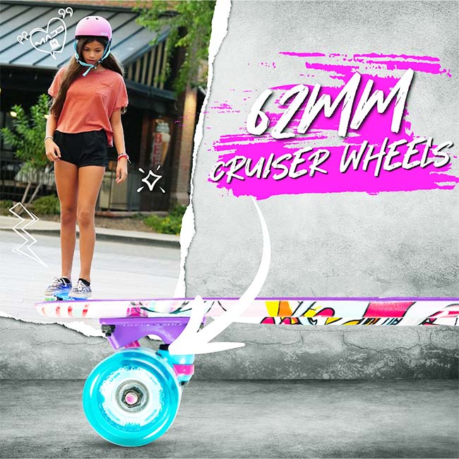 MADD GEAR 22-INCH BALLER RETRO W/ LIGHT UP WHEELS SKATEBOARD