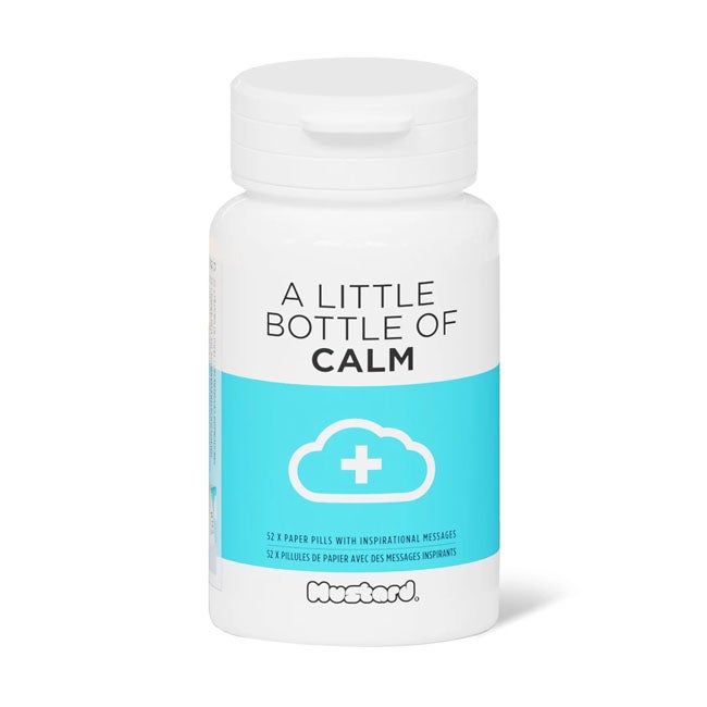 MUSTARD BOTTLE WITH CALMING QUOTES