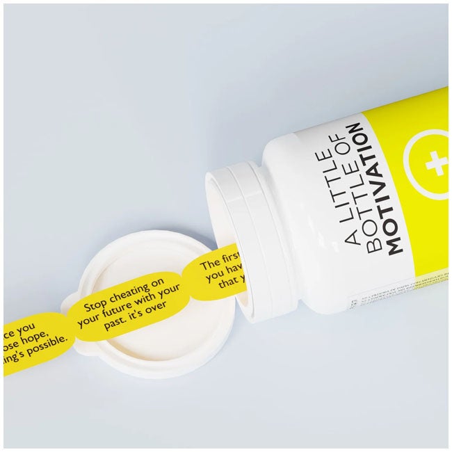 MUSTARD BOTTLE WITH MOTIVATION QUOTES