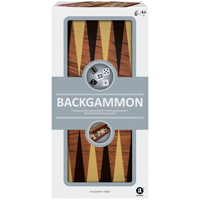 MERCHANT AMBASSADOR FOLDING WOOD BACKGAMMON SET