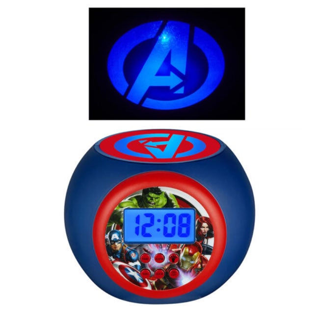 SMD MARVEL AVENGERS ROUND SHAPE PROJECTOR ALARM CLOCK - BLUE
