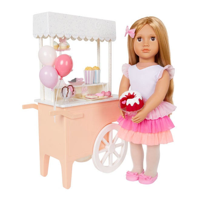 OUR GENERATION OH SO SWEET CART 18INCH ROLLING DESSERT STAND