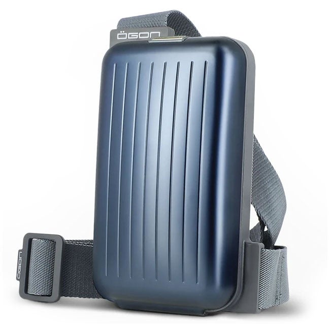 OGON PHONE SLING BAG AND WALLET ANODISED ALUMINUM NAVY BLUE