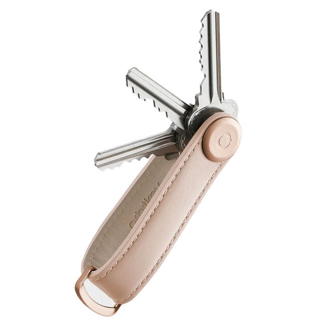 ORBITKEY ORGANISER LEATHER BLUSH WITH BLUSH STITCHING