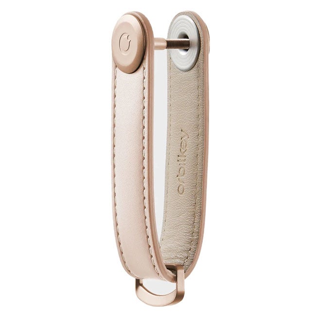 ORBITKEY ORGANISER LEATHER BLUSH WITH BLUSH STITCHING
