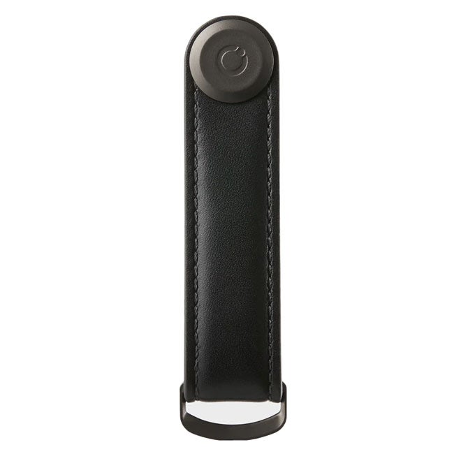 ORBITKEY ORGANISER LEATHER BLACK WITH BLACK STITCHING