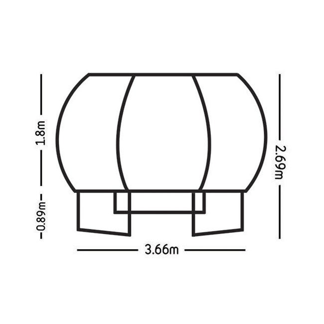 PLUM 12FT MAGNITUDE SPRINGSAFE TRAMPOLINE WITH LADDER