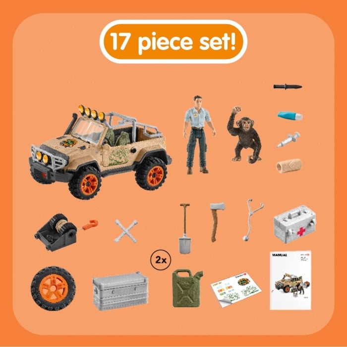 SCHLEICH 4X4 VEHICLE WITH WINCH PLAYSET