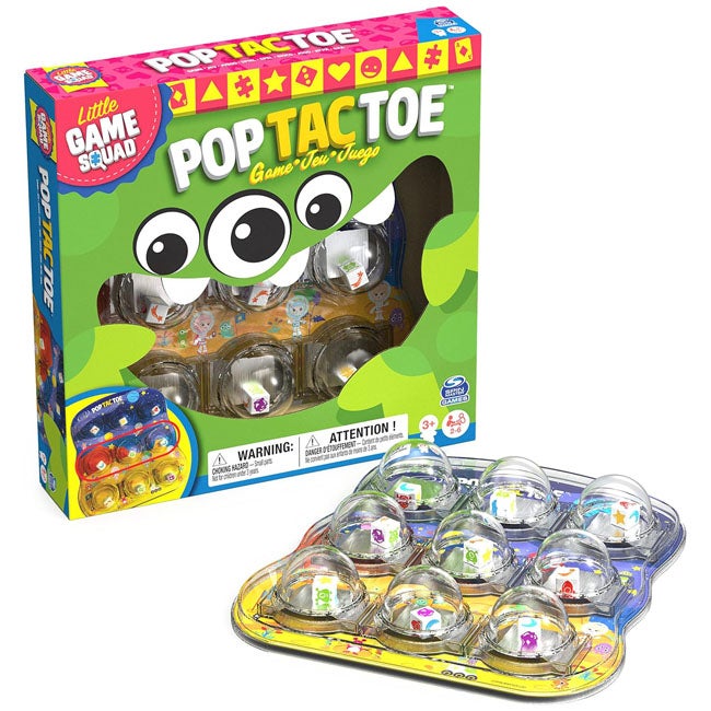 SPINMASTER LITTLE GAME SQUAD POP TAC TOE BOARD GAME