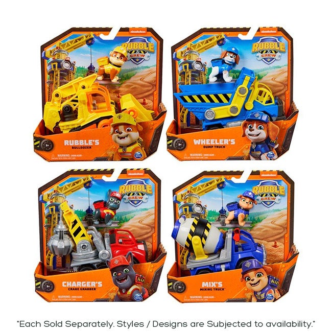 PAW PATROL RUBBLE AND CREW VEHICLES ASSORTED