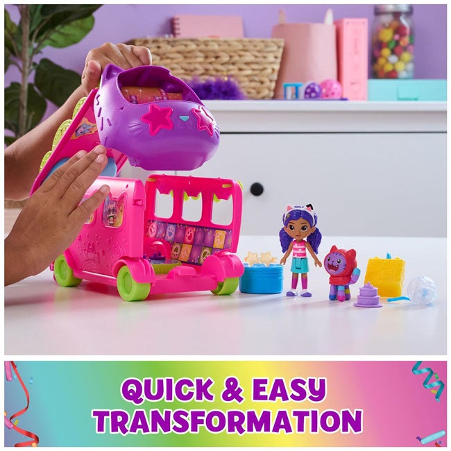 GABBYS DOLLHOUSE SPRINKLE PURRFECT PARTY BUS SET