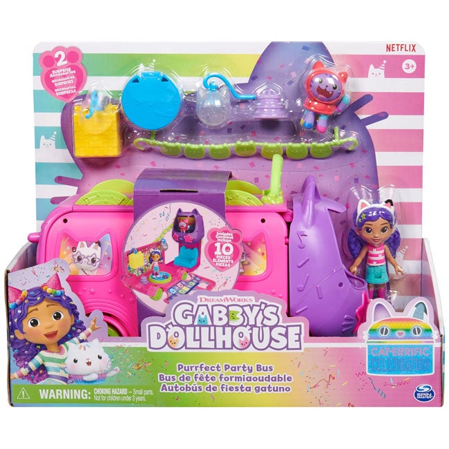 GABBYS DOLLHOUSE SPRINKLE PURRFECT PARTY BUS SET