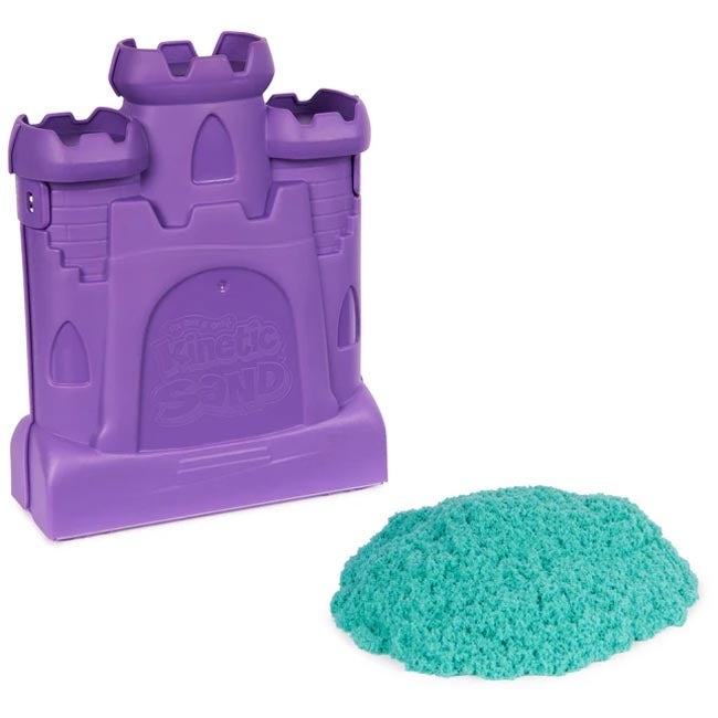 KINETIC SAND CASTLE CASE WITH 1LB TEAL PLAY SAND