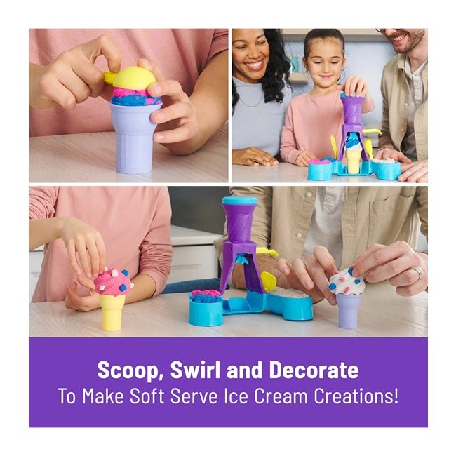 KINETIC SAND KIT WITH MAGIC SAND SOFT ICE CREAM