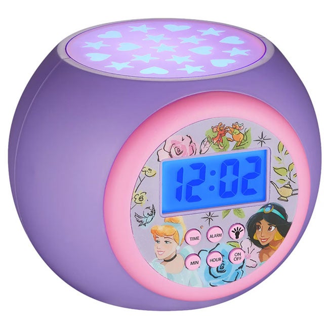 SMD DISNEY PRINCESS ROUND SHAPE PROJECTOR ALARM CLOCK - PURP