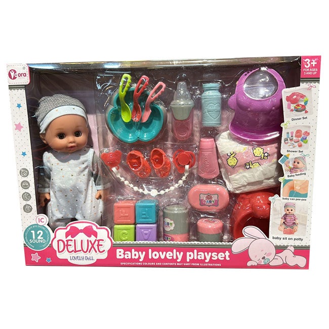 V DORA DOLL 14-INCH BABY DOLL DELUXE LOVELY PLAYSET-WZB6109