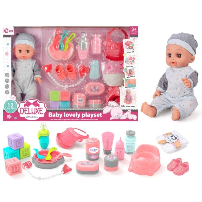 V DORA DOLL 14-INCH BABY DOLL DELUXE LOVELY PLAYSET-WZB6109