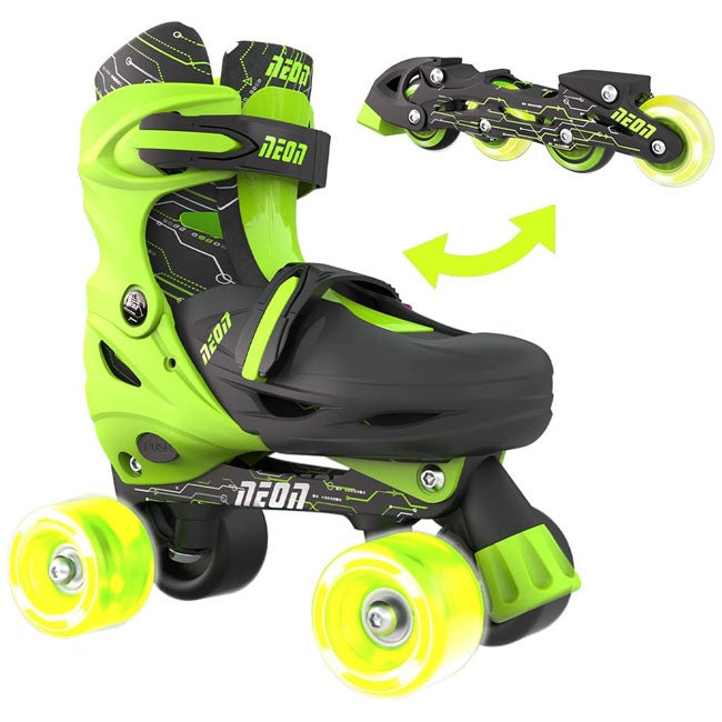 YVOLUTION 6-12 GREEN NEON COMBO SKATES
