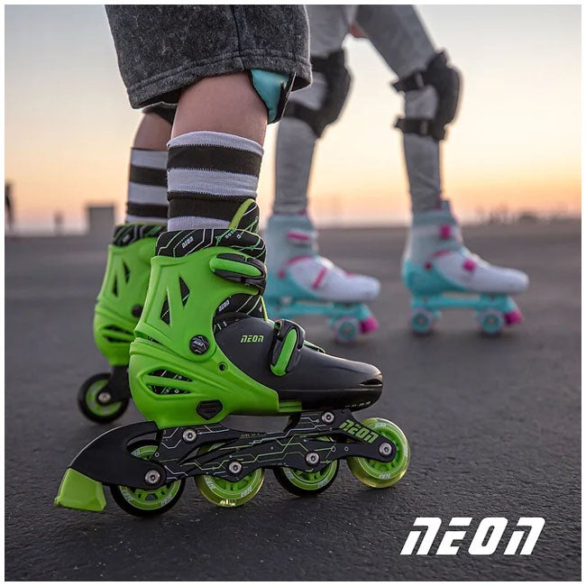 YVOLUTION 6-12 GREEN NEON COMBO SKATES