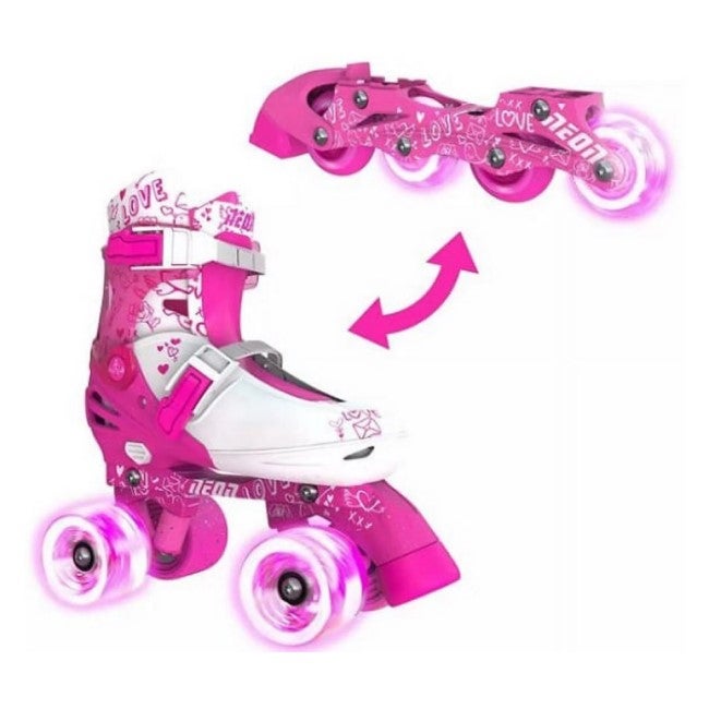 YVOLUTION 6-12 PINK NEON COMBO SKATES