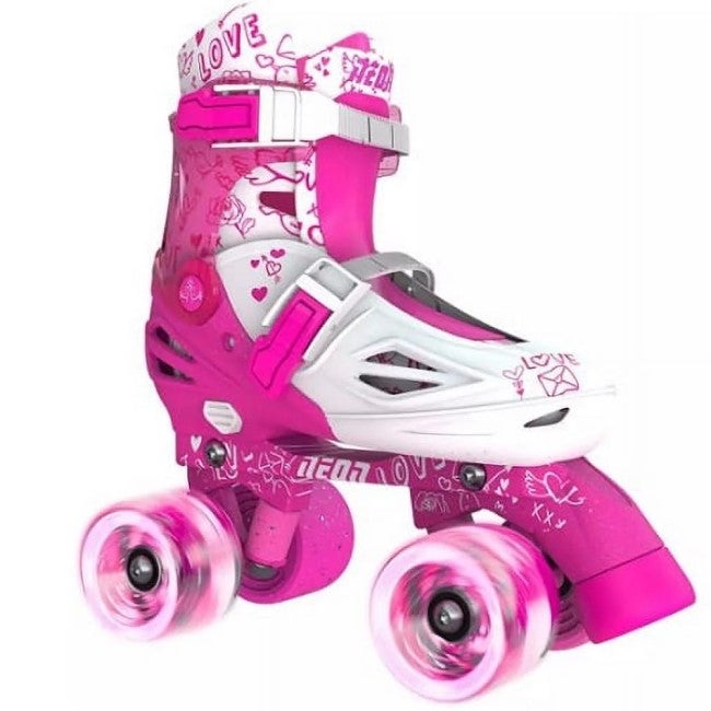 YVOLUTION 6-12 PINK NEON COMBO SKATES