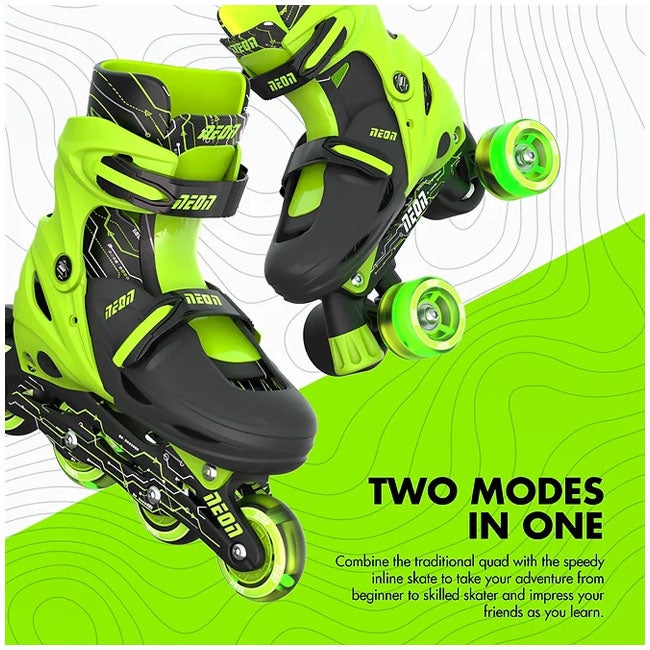 YVOLUTION 3-6 GREEN NEON COMBO SKATES