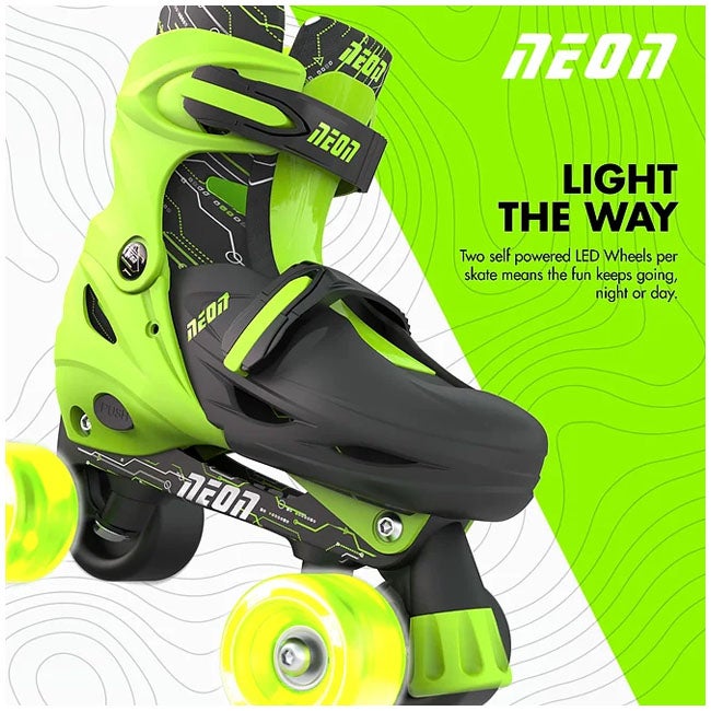 YVOLUTION 3-6 GREEN NEON COMBO SKATES