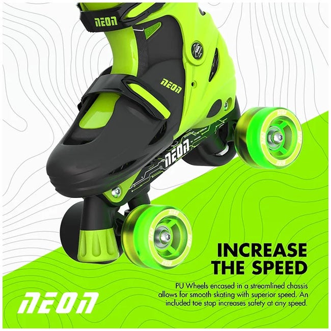 YVOLUTION 3-6 GREEN NEON COMBO SKATES