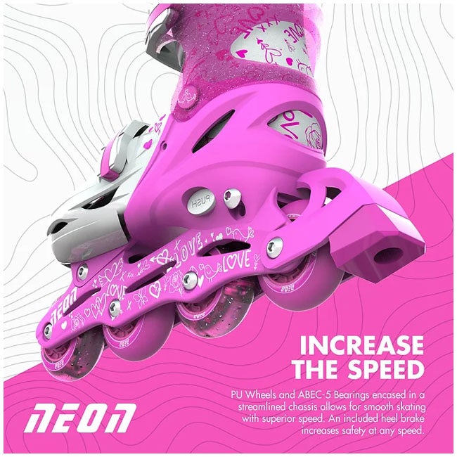 YVOLUTION 3-6 PINK NEON COMBO SKATES