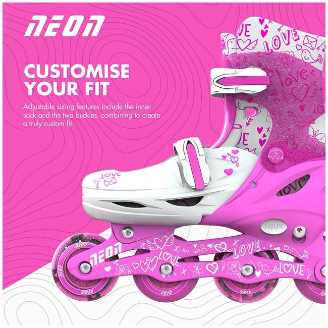 YVOLUTION 3-6 PINK NEON COMBO SKATES