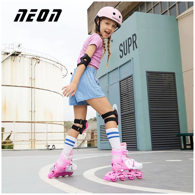 YVOLUTION 3-6 PINK NEON COMBO SKATES