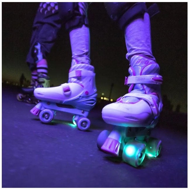 YVOLUTION 3-6 TEAL/PINK NEON COMBO SKATES