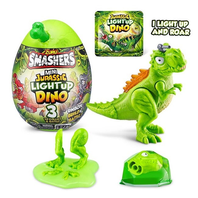 ZURU SMASHERS MINI JURASSIC LIGHT UP DINO EGG